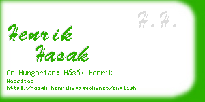 henrik hasak business card